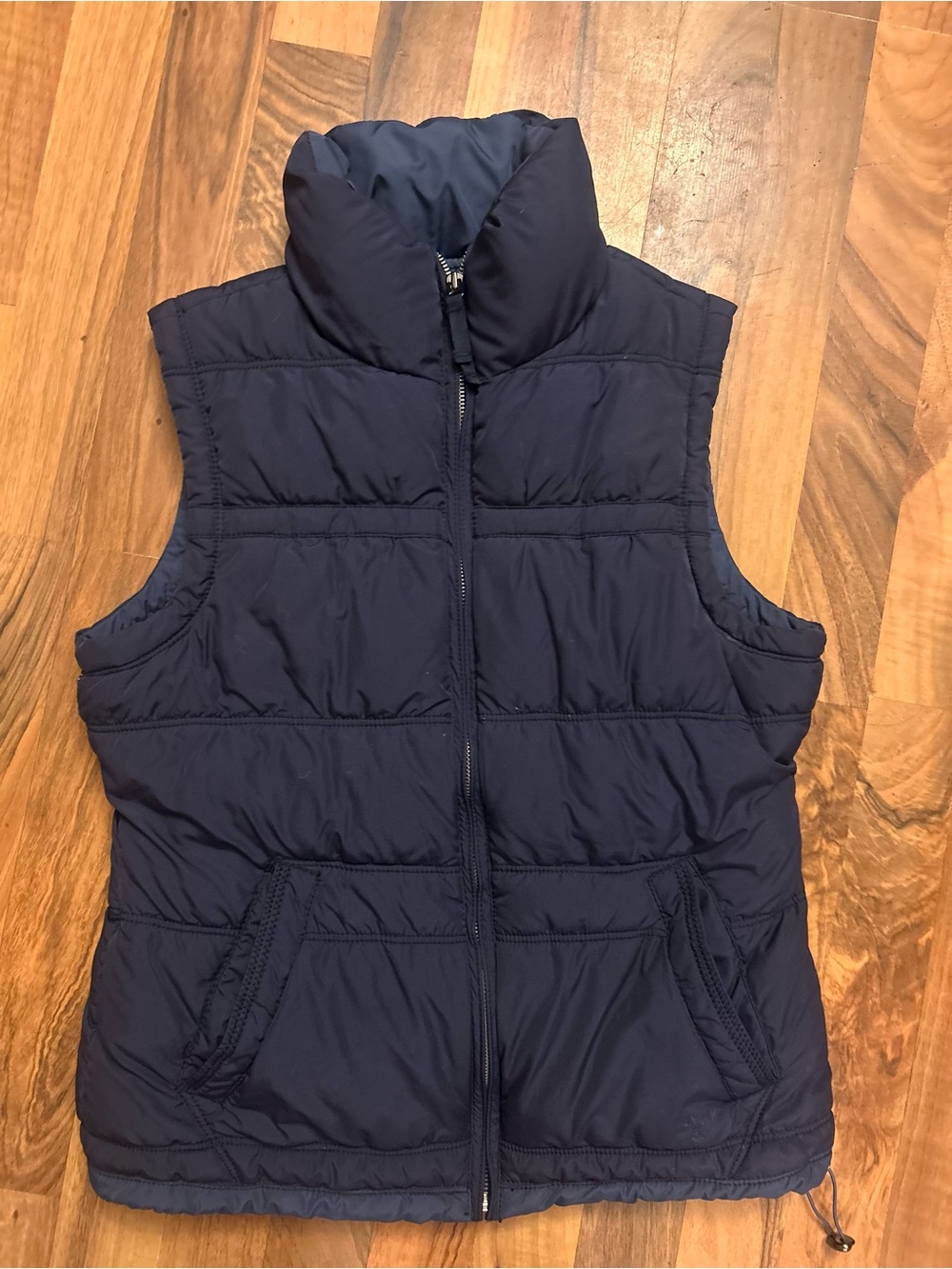 Y2K American Eagle Outfitters woman’s navy Blue Puffer Vest Full Zip preppy M